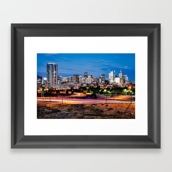 Denver Mile High Skyline Framed Art Print