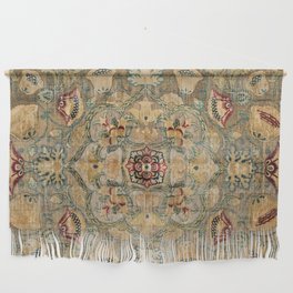 Antique Floral Indian Silk Wall Hanging