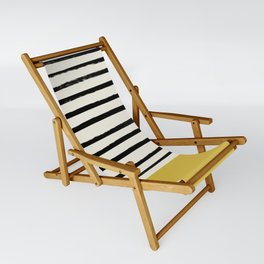Mustard Yellow & Stripes Sling Chair