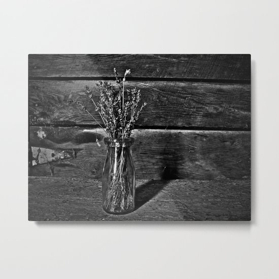 Milk Bottle Vase B&W Metal Print
