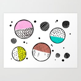 Doodle Dots pattern Art Print