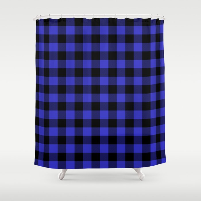 Jumbo Cornflower Blue And Black Rustic Cowboy Cabin Buffalo Check
