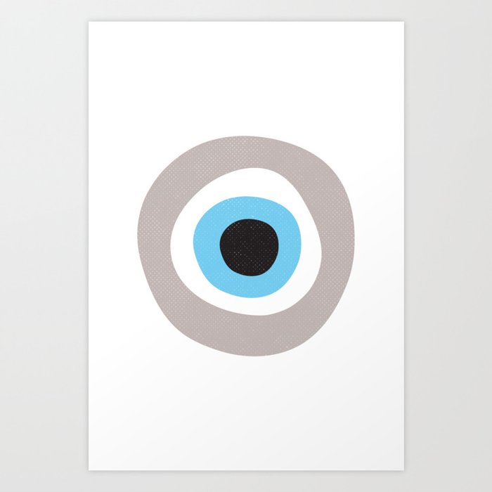Warm Grey Evil Eye Symbol Art Print