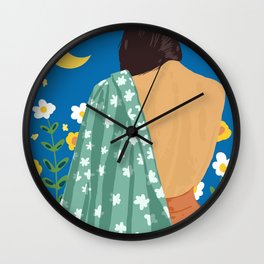 I Have Loved The Moon & The Stars Too Fondly To Be Fearful of The Night #illustration #painting Wall Clock