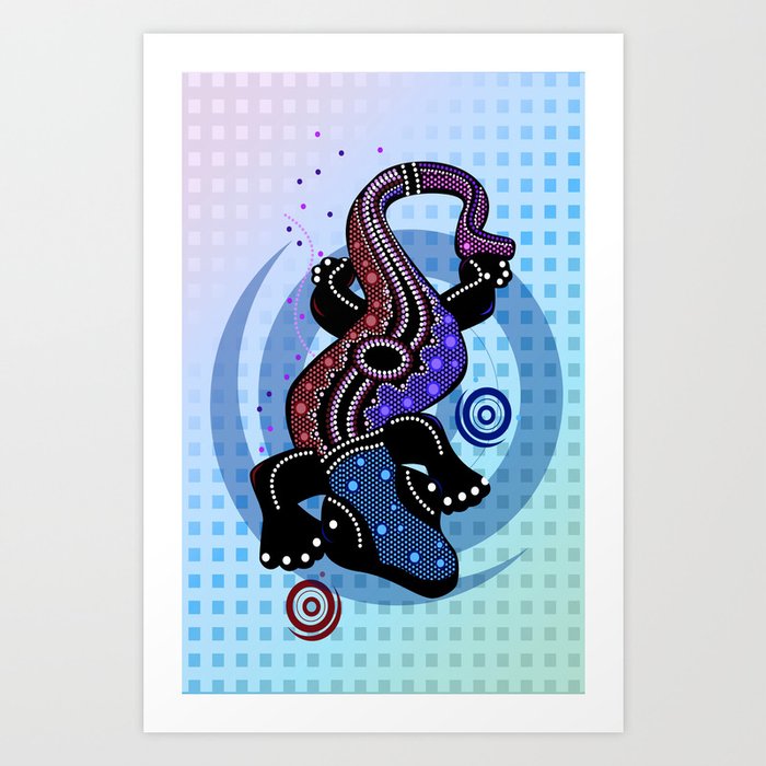 Lizard 4 circle Art Print