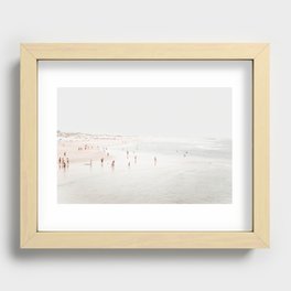At The Beach (two) - minimal beach series - ocean sea photography by Ingrid Beddoes Recessed Framed Print