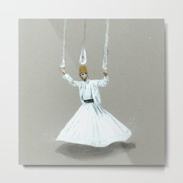 Paths to the Waterfall - one Metal Print | Music, God, Dervish, Turk, Greyboard, People, Painting, Dance, Dancing, Spinning 