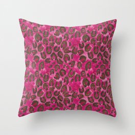 Leopard en Rose Throw Pillow