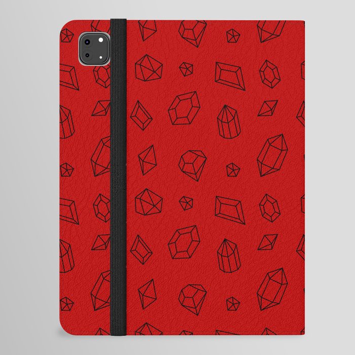 Red and Black Gems Pattern iPad Folio Case