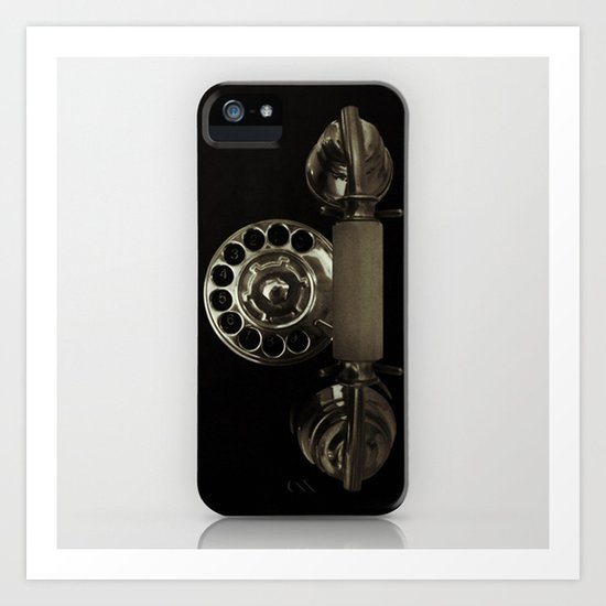 Old rotary dial phone Art Print
