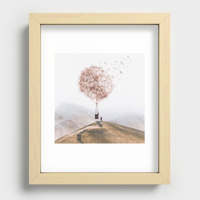 Flying Dandelion Recessed Framed Print