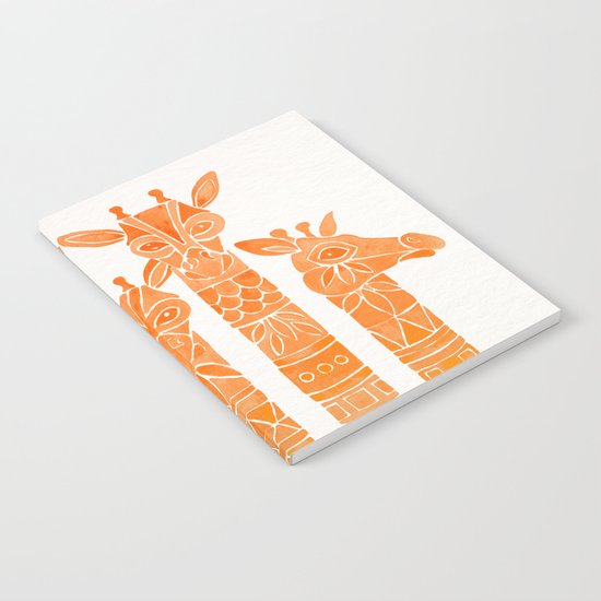 Giraffes – Orange Ombré Notebook