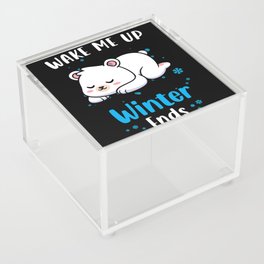 Wake me up when Winter ends Polar Bear Acrylic Box