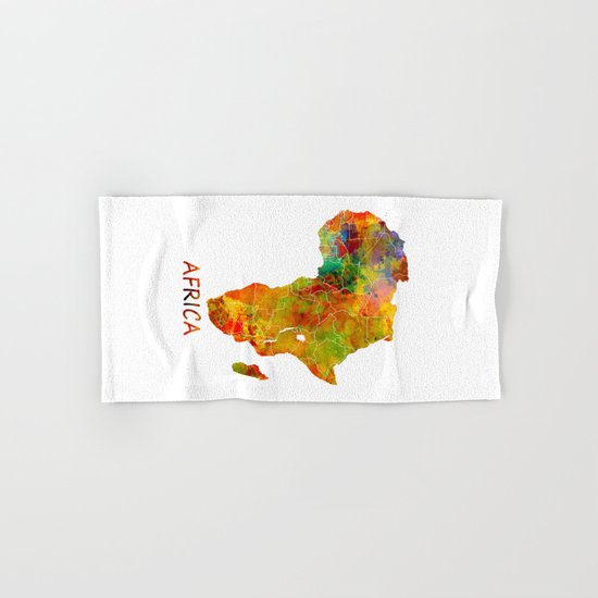 Africa map colored Hand & Bath Towel