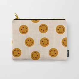 70s Retro Smiley Face Pattern Carry-All Pouch