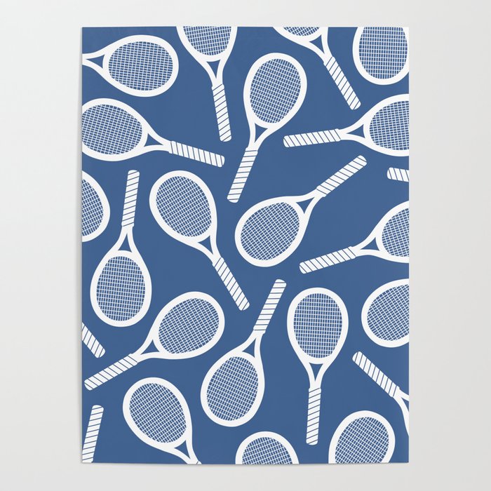 Medium line tennis racket pattern 6 Poster