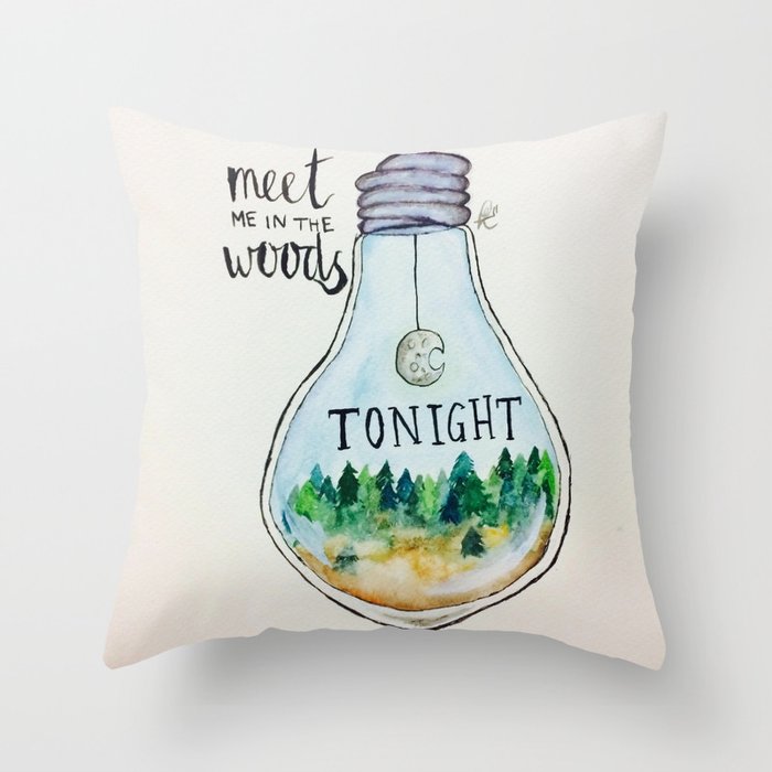 Lord Huron lyrics "Meet me in the woods tonight." Throw Pillow
