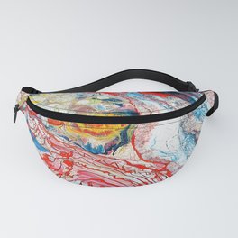 Red abstract painting Fanny Pack