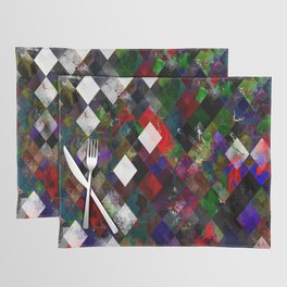 geometric pixel square pattern abstract background in red blue green Placemat