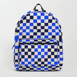 Navy Blue Checkered Tiles Backpack