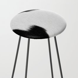 Classic Black & White Cowhide Counter Stool
