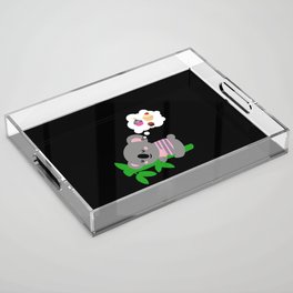 Koala and cupcake sleeping Acrylic Tray