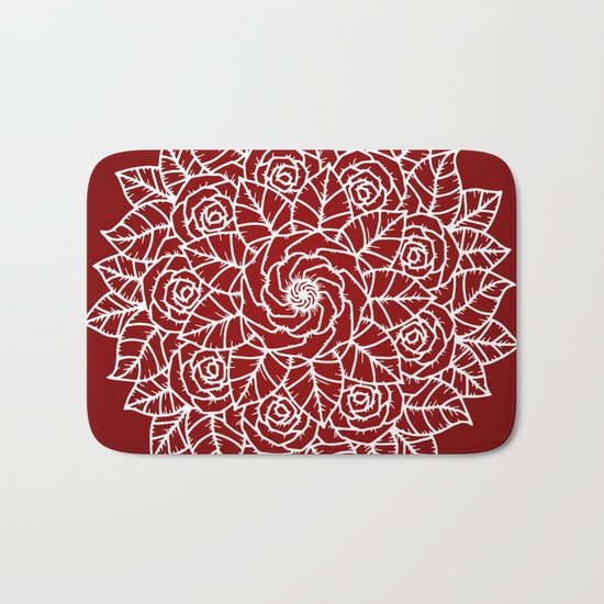RED MANDALA Bath Mat