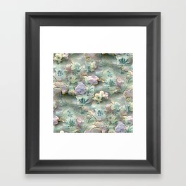 Pastel Floral Pattern Framed Art Print