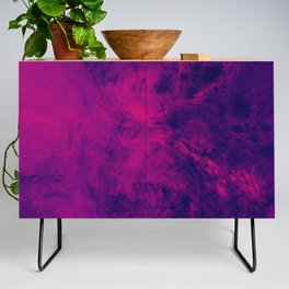 Dark Pink and Purple Abstract Splash Artwork Credenza