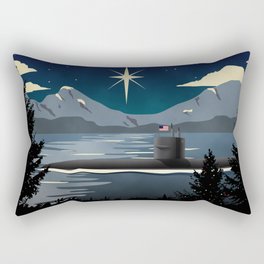 Silent Night - Submarine Holiday Rectangular Pillow