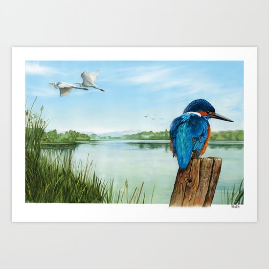 Martin Pescatore nella riserva naturale di Nazzano Art Print