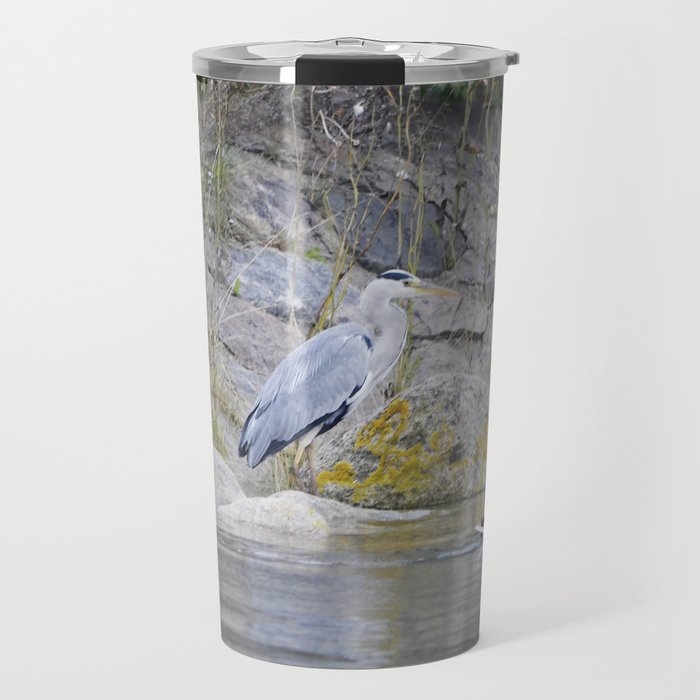 Blue heron and sea duck Travel Mug