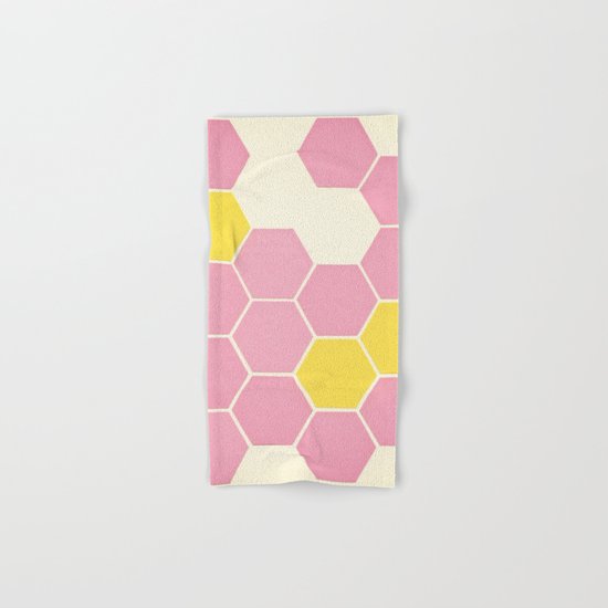 Pink Honeycomb Hand & Bath Towel