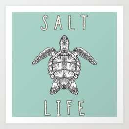 Salt Life Art Print | Sand, Animal, Beach, Beaches, Digital, Line, Turtle, Drawing, Saltlife, Ocean 