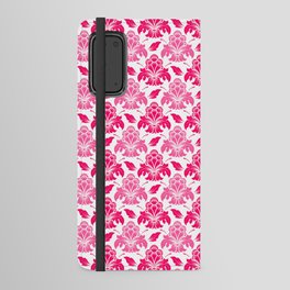 Preppy Room Decor - Pink Red Damask Pattern Design  Android Wallet Case