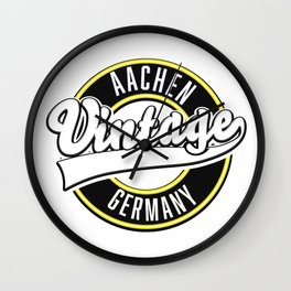 Aachen vintage style logo. Wall Clock