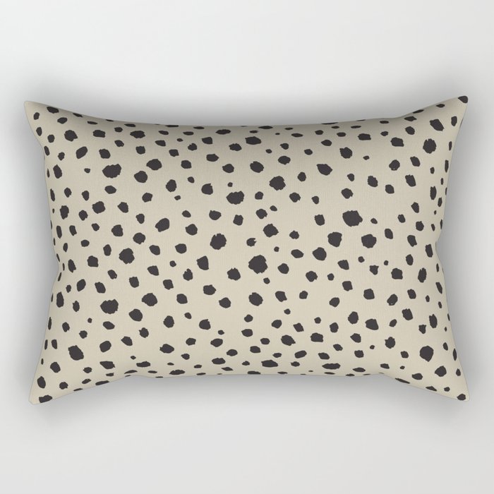 Spots Animal Print Beige Rectangular Pillow