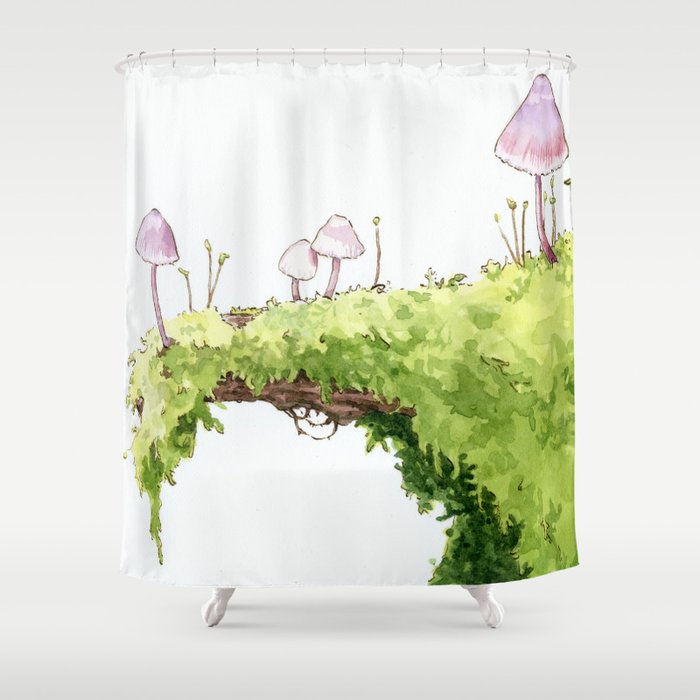 Mushrooms and Moss Shower Curtain