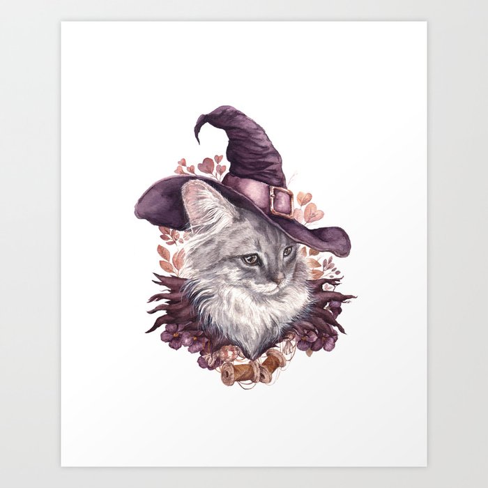 Witch cat Art Print
