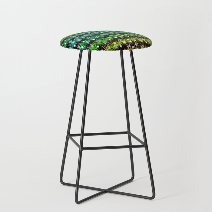 Shiny small neon floral pattern Bar Stool