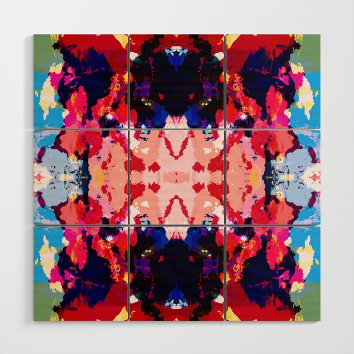 Abstract Colorful Bohemian Chic Inkblot Art - Ishiitakko Wood Wall Art