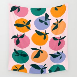 Modern Abstract Orange Pattern Wall Tapestry