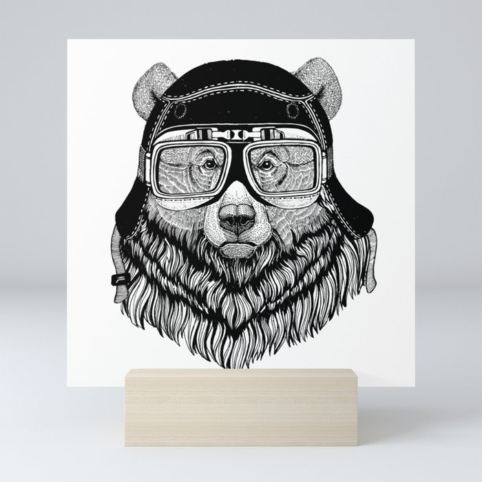 Grizzly Bear Pilot Mini Art Print