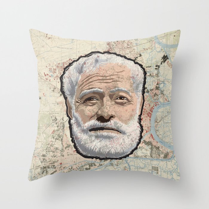 Ernest Hemingway Throw Pillow