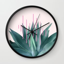 Agave geometrics II - pink Wall Clock