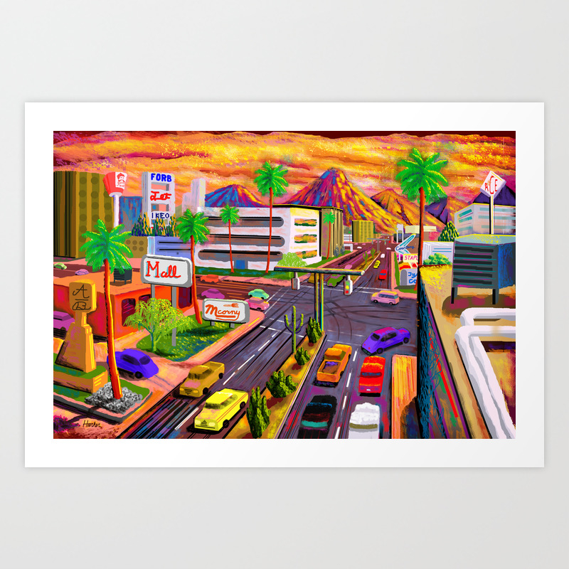 Camelback Road Sunset Phoenix Arizona Art Print By Charker Society6