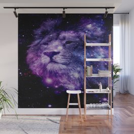 leo lion purple blue Wall Mural