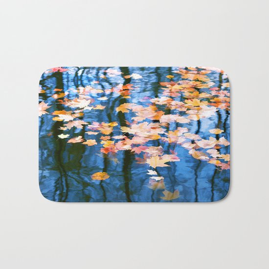 Fallen leaves in water Bath Mat