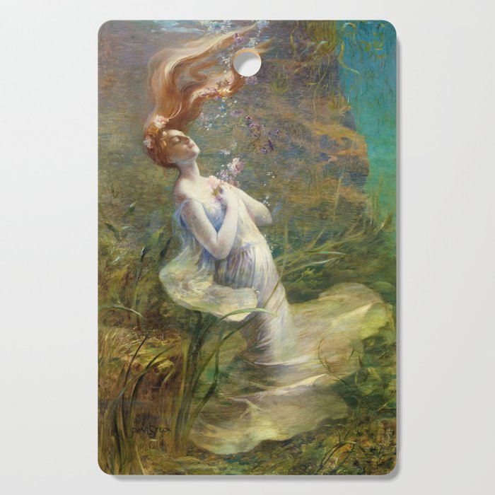 Ophelia madly in love (drowning) from William Shakespeare's Hamlet portrait woman under water painting Cutting Board