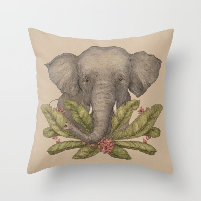 Borneo Pygmy Elephant Throw Pillow